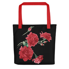 Load image into Gallery viewer, Red Rose (Black Background) Tote Bag