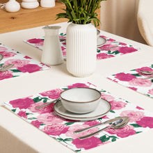 Load image into Gallery viewer, Pink Rose Placemat Set