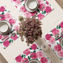Load image into Gallery viewer, Pink Rose Placemat Set