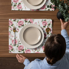 Load image into Gallery viewer, Light Pink Rose Placemat Set