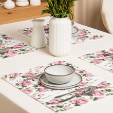 Load image into Gallery viewer, Light Pink Rose Placemat Set