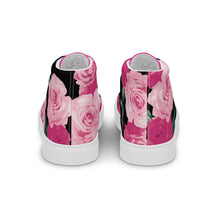Load image into Gallery viewer, Pink Rose Women's High Top Canvas Sneakers