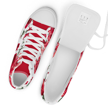 Load image into Gallery viewer, Women's Red Rose High Top Sneakers