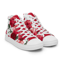Load image into Gallery viewer, Women's Red Rose High Top Sneakers