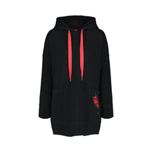 Load image into Gallery viewer, Red Rose Hoodie Dress