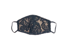 Load image into Gallery viewer, Black & Nude Lace Face Mask