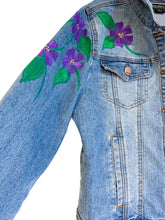 Load image into Gallery viewer, Hand Painted Floral Jean Jacket