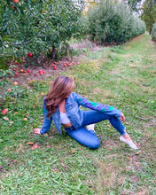 Load image into Gallery viewer, Hand Painted Floral Jean Jacket