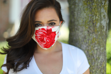 Load image into Gallery viewer, Red Rose Face Mask (White Background)