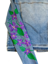 Load image into Gallery viewer, Hand Painted Floral Jean Jacket