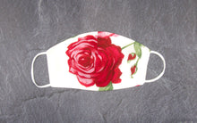 Load image into Gallery viewer, Red Rose Face Mask (White Background)