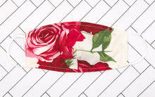 Load image into Gallery viewer, Red Rose Face Mask (White Background)