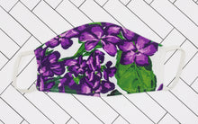 Load image into Gallery viewer, White Violet Face Mask