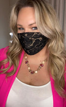 Load image into Gallery viewer, Black & Nude Lace Face Mask