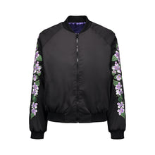 Load image into Gallery viewer, White Violet Bomber Jacket
