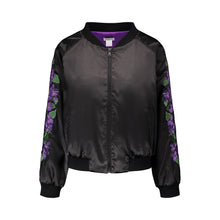 Load image into Gallery viewer, Violet Embroidered Reversible Bomber Jacket