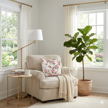 Load image into Gallery viewer, Pink Rose Throw Pillow