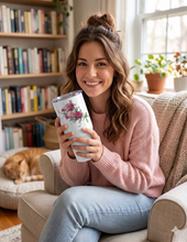 Load image into Gallery viewer, Pink Rose Travel Mug