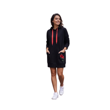 Load image into Gallery viewer, Red Rose Hoodie Dress