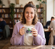 Load image into Gallery viewer, Violet Floral Coffee Cup