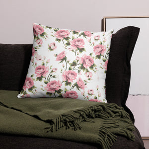 Pink Rose Throw Pillow