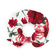 Load image into Gallery viewer, Red Rose Floral Scrunchie