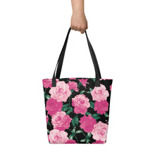 Load image into Gallery viewer, Pink Rose All Over Tote Bag