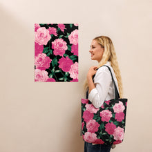 Load image into Gallery viewer, Pink Rose All Over Tote Bag