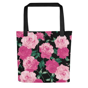 Pink Rose All Over Tote Bag