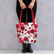 Load image into Gallery viewer, Red Rose All Over Tote Bag