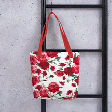 Load image into Gallery viewer, Red Rose All Over Tote Bag