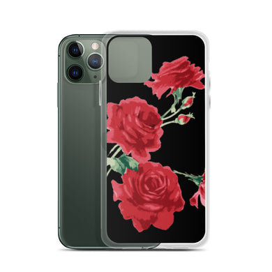 Red Rose (Black Background) IPhone Case