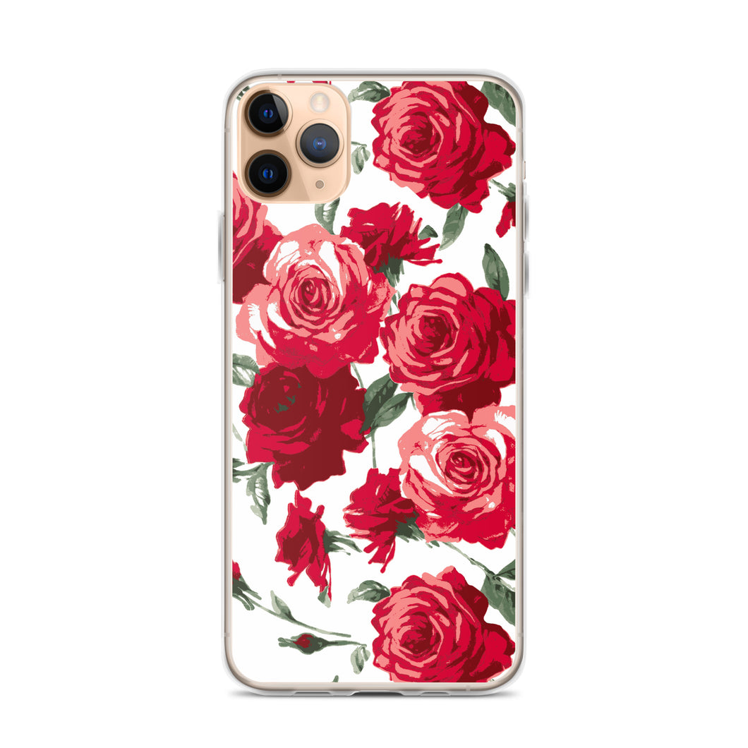 Red Rose (White Background) IPhone Case