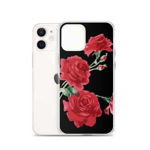 Red Rose (Black Background) IPhone Case