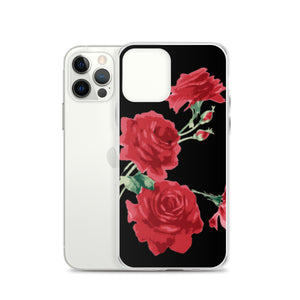 Red Rose (Black Background) IPhone Case