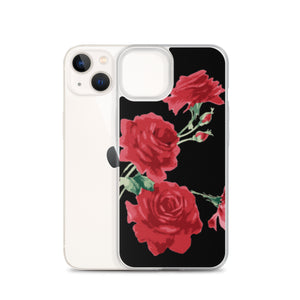 Red Rose (Black Background) IPhone Case