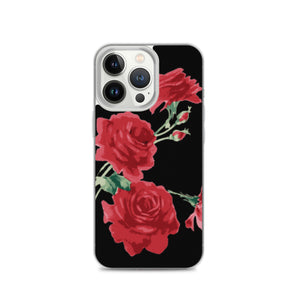 Red Rose (Black Background) IPhone Case