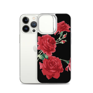 Red Rose (Black Background) IPhone Case