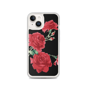 Red Rose (Black Background) IPhone Case