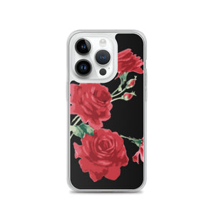 Red Rose (Black Background) IPhone Case