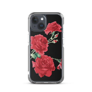 Red Rose (Black Background) IPhone Case