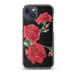 Red Rose (Black Background) IPhone Case