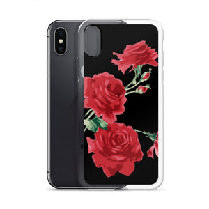 Red Rose (Black Background) IPhone Case