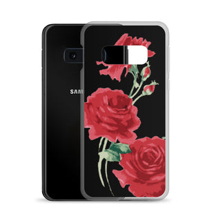 Red Rose (Black Background) Samsung Phone Case