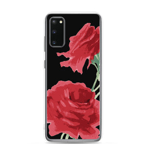 Red Rose (Black Background) Samsung Phone Case