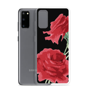 Red Rose (Black Background) Samsung Phone Case