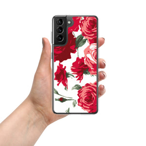 Red Rose (White Background) Samsung Phone Case