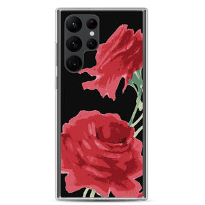 Red Rose (Black Background) Samsung Phone Case