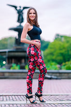 Load image into Gallery viewer, Red Rose Printed Legging