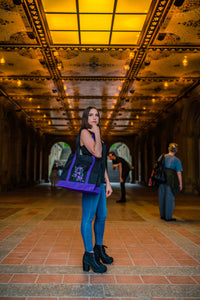 Violet Embroidered Tote Bag